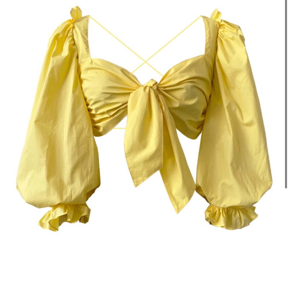 Allina Liu Butter Yellow crop top Size S 100% cotton


M2